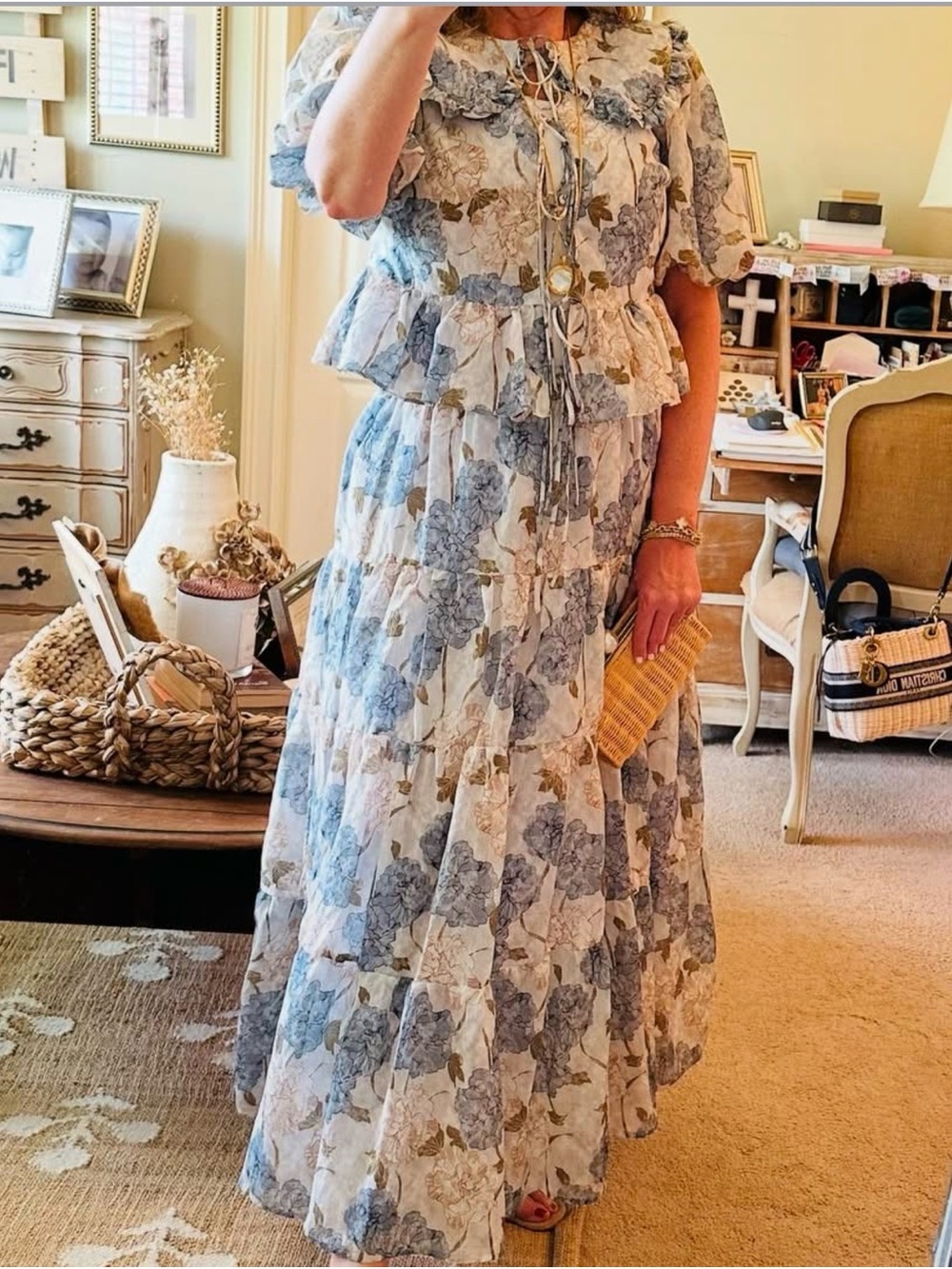 Lš©µVE!!! NIB Hydrangea Maxi Skirt Set Sz Medium 8 10 Tuckernuck - Picture 6 of 6